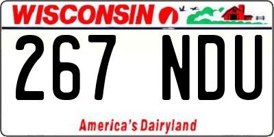 WI license plate 267NDU