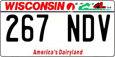 WI license plate 267NDV