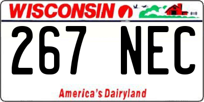 WI license plate 267NEC