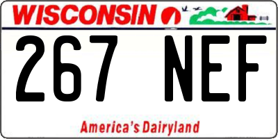 WI license plate 267NEF