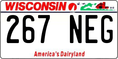 WI license plate 267NEG