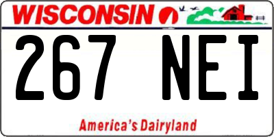WI license plate 267NEI