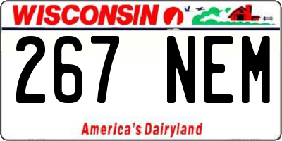 WI license plate 267NEM