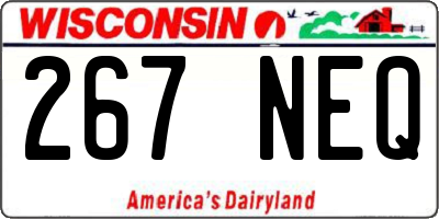 WI license plate 267NEQ