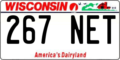 WI license plate 267NET