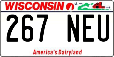 WI license plate 267NEU