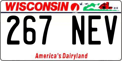 WI license plate 267NEV