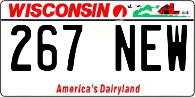 WI license plate 267NEW