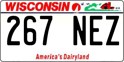 WI license plate 267NEZ