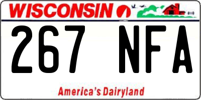 WI license plate 267NFA