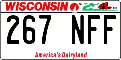 WI license plate 267NFF