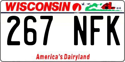 WI license plate 267NFK