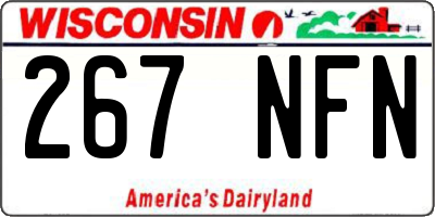 WI license plate 267NFN