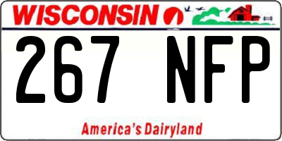 WI license plate 267NFP