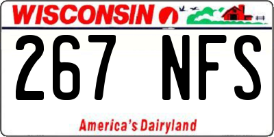 WI license plate 267NFS