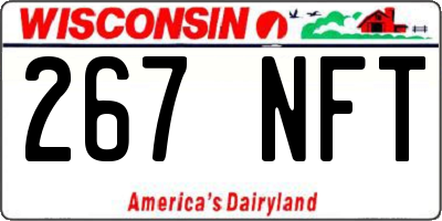 WI license plate 267NFT