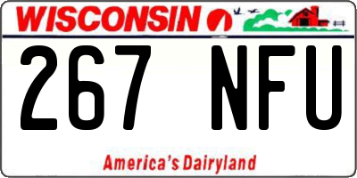 WI license plate 267NFU