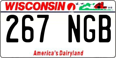 WI license plate 267NGB