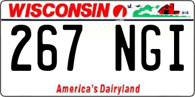 WI license plate 267NGI