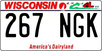 WI license plate 267NGK
