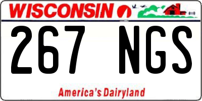 WI license plate 267NGS