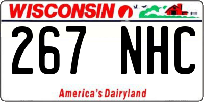 WI license plate 267NHC