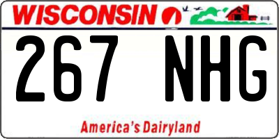 WI license plate 267NHG