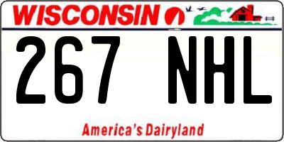WI license plate 267NHL