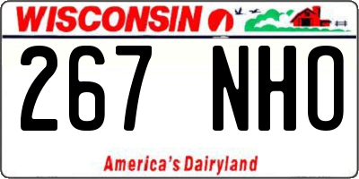 WI license plate 267NHO