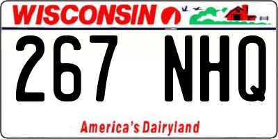 WI license plate 267NHQ