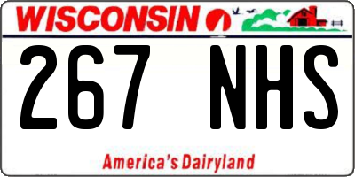 WI license plate 267NHS
