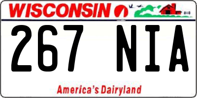 WI license plate 267NIA
