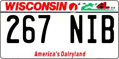 WI license plate 267NIB
