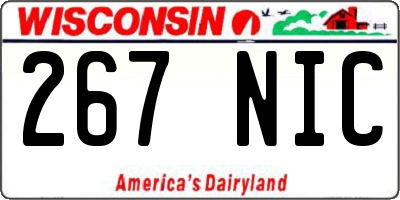 WI license plate 267NIC