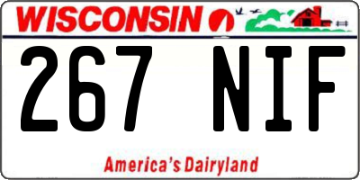 WI license plate 267NIF