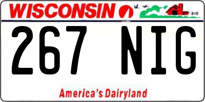 WI license plate 267NIG