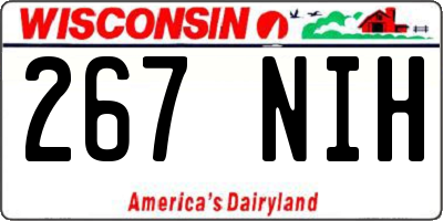 WI license plate 267NIH