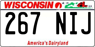 WI license plate 267NIJ