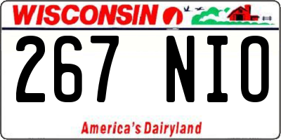 WI license plate 267NIO