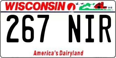 WI license plate 267NIR