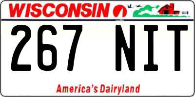 WI license plate 267NIT