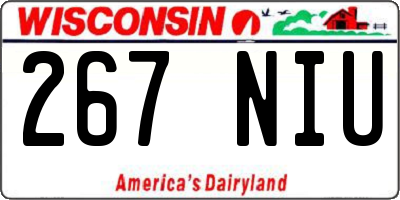 WI license plate 267NIU