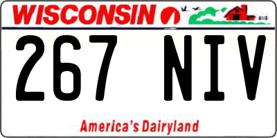 WI license plate 267NIV