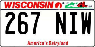 WI license plate 267NIW