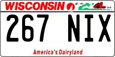 WI license plate 267NIX