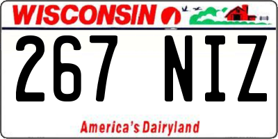 WI license plate 267NIZ