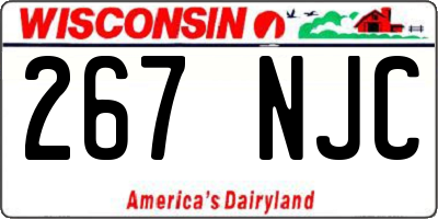 WI license plate 267NJC