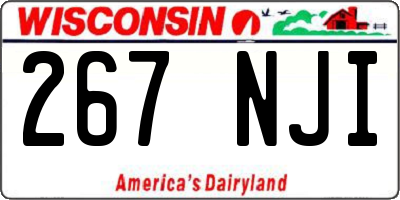 WI license plate 267NJI