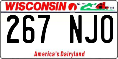 WI license plate 267NJO
