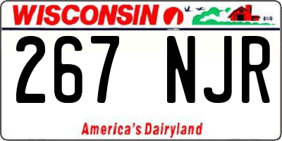 WI license plate 267NJR